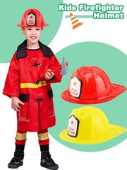 Restroma 60 Pack Children Firefighter Hat Bulk Fire Chief Helmet Plastic Fire…