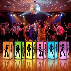 6 Pcs Disco Table Centerpieces Boxes 70s 80s Disco Lanterns for Centerpieces …