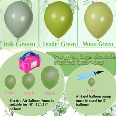 Green Balloons Different Sizes, Teender Green Balloons 18 12 10 5 Inches, Gre…