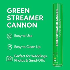 2 Pack Streamer Confetti, 12» Biodegradable Green Cannon, Pride Party Poppers