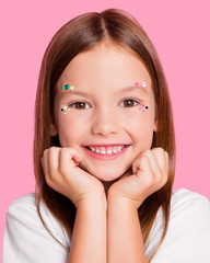 Pink + Green Witch Face Gems – 112 Pcs. | Birthday Decorations, Cute Girl Party