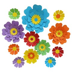 Rainbow Fiesta Decorations Multi-Color Paper Flower for Birthday Wedding Rain…