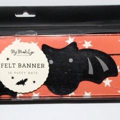 10 Puffy Bats Felt Banner My Mind’s Eye Halloween Decor cute goth