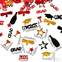 1000 PCS Red Gold Black Graduation Table Confetti Centerpiece Class Of 2026