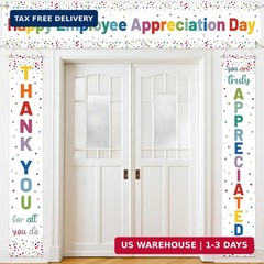 Tingjoo 3 Pcs Employee Appreciation Banner We Appreciate You Decor for Teacher N