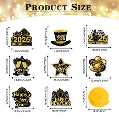 32 PCS Happy New Years 2026 Hanging Decorations Home Office Classroom Decor