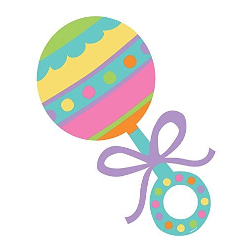 Baby Brights Chevron Stripes Modern Baby Shower Party Decoration Rattle Cutout