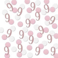 Rose Gold 9 Confetti 9th Birthday Glitter Number 200 PCS Anniversary Party Use