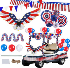 Patriotic Golf Cart Decoration Kit for 4th of July Celebrations
