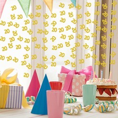 100 PCS Number 20 Confetti Gold Glitter Paper Scatter 20th Birthday Decor