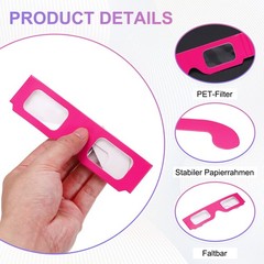 12 Pack 3D Diffraction Glasses Firework Diffraction Grating Pink