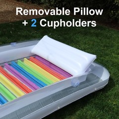 Inflatable Tanning Pool Lounger Float w/Reflective Base Electric Pump Include…
