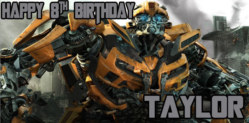 Birthday banner Personalized 4ft x 2 ft Transformers Bumble Bee