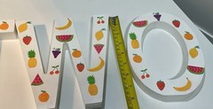 “Twotti Frutti” TWO Birthday Letters, Party Decor, 2nd Birthday, Handmade