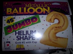 NIP Jumbo #2 with Cap 45″ Birthday Graduation Gold Balloon Party Decorations