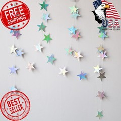 Eeatour Iridescent Shining Star Hanging Garland 40ft