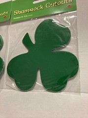 St Patrick’s Shamrock Cutouts 5” by Beistle Creation Printed 2 Sides 2001 New-2