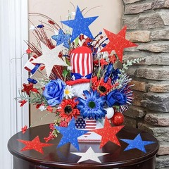 60 Pcs Patriotic Star Cutouts Double Printed Paper Star Confetti Cutouts for …