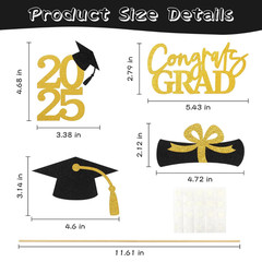 6pcs Graduation Party Centerpiece Sticks Double Sided Class Of 2025 Table Decor