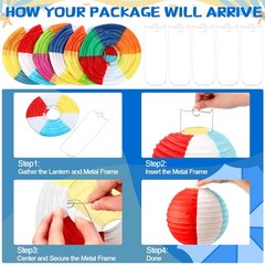 Frienda 6 Pcs Summer Pool Party Decorations Beach Ball Paper Lanterns Colorfu…