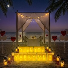 Luminary Paper Bags Wedding Proposal Decorations “Will You Marry me?” Light u…