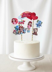 Happy Birthday Rainbow Ruby Themed Cake Topper