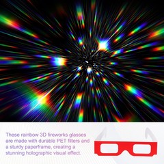 5 Pack 3D Diffraction Glasses Firework Diffraction Grating 5 Colors