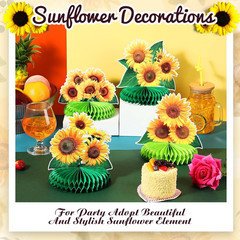 8 Pieces Sunflower Party Honeycomb Centerpieces Table Decorations Sunflower Supp