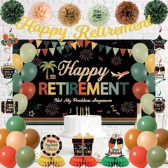 Retirement Decorations for Men Women, Colorful Vintage Retirement Party Set w…