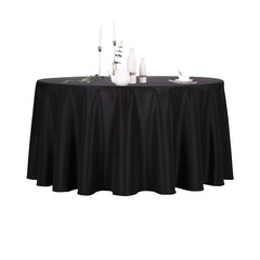 Ascoza 2pack 120 Inch Black Round Tablecloth in Polyester Fabric for Wedding/…