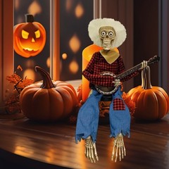 Halloween Banjo Playing Skeletons Decorations Outdoor/Indoor Halloween Decors