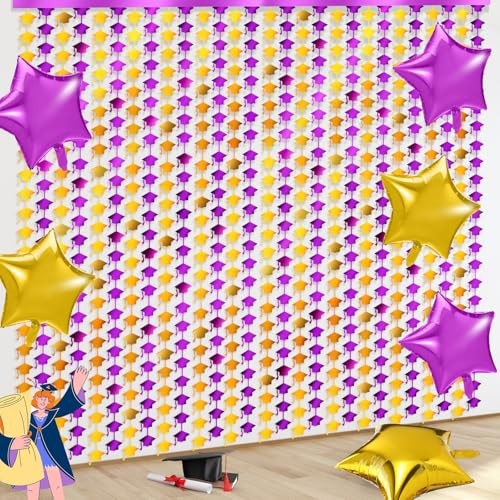 2025 Graduation Party Decorations, 3 Pack 3. 3 x 6. 6 ft Grad Purple and Gold
