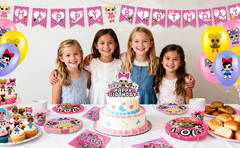 112 Pcs LOL Surprise Doll Party Decorations Surprise Doll Balloons Cups Backdrop