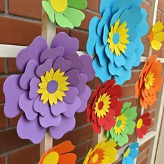 Rainbow Fiesta Decorations Multi-Color Paper Flower for Birthday Wedding Rain…