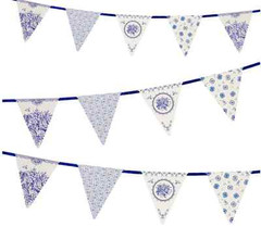 TALKING TABLES BLUE & WHITE GARLAND BANNER FLAGS GARDEN TEA PARTY MOTHERS DAY
