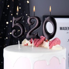 PHD CAKE 10-Count 0-9 Black Number Birthday Candles, One