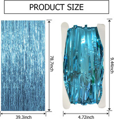 3 Pack Blue Backdrop Party Streamers Ocean Themed Decor Birthday Party Decoratio