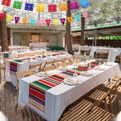 10 Pack Serape Table Runner 14×84 In 29 Papel Picado Banner Fiesta Bunting Decor
