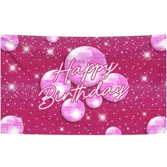XtraLarge Happy Birthday Backdrop – 72×44 Inch | Pink Happy Birthday Banner for