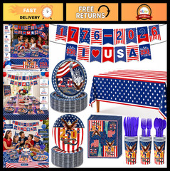 87PCS 250th Anniversary Party Decorations Set, 4th of July & Memorial Day Suppli