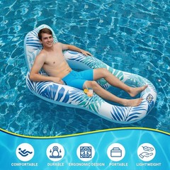 Pool Floats for Adults,Inflatable Chair Lounger Floaties with Drink Holder,Tr…