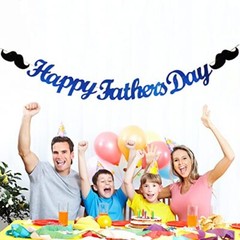 Happy Father’s Day Glitter Banner Decorations Pre-strung Dad’s Papa’s Day