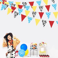 32Ft Cartoon Story Party Decorations Red Blue Yellow Toy Themed Story Fabric …