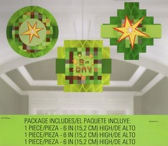 Army Camo Birthday Party Honeycomb Decorations Hanging, 3 Pc, Military Soldier