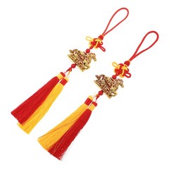 2pcs Chinese New Year Horse Pendants Feng Shui Tassel Lucky Charms Decorations