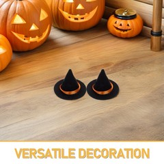 16Pcs Mini Black Felt Witch Hats Durable Halloween Bottle Topper Party Decor