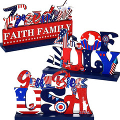 3 Pcs 4Th of July Table Centerpieces 250Th Anniversary Patriotic Wooden Signs Am