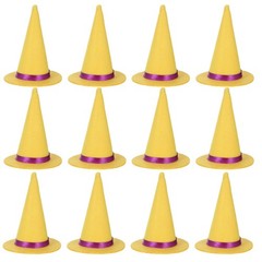 12 Pcs Hallowween Decoration Mini Wizard Hat Halloween Bottle Witch Topper