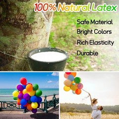 12 Inch Pearlescent Assorted Color Latex Balloons 100 Pack with 3x10m Ribbons…