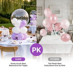 4 Pack Clear Acrylic Tabletop Balloon Stand Kit, 15.75 Inch Reusable Balloon …